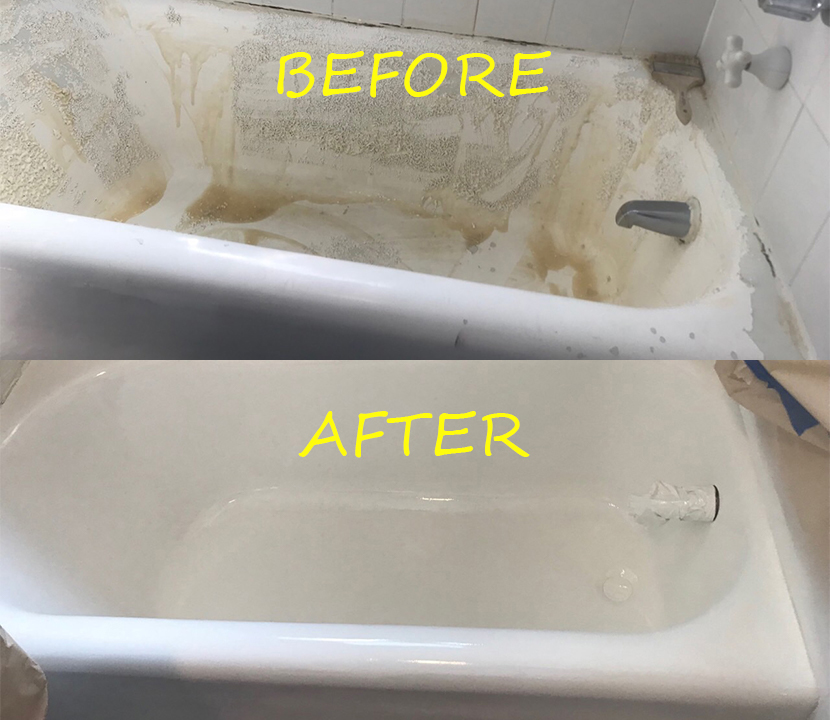 Before & after reglazing in New York — 3
