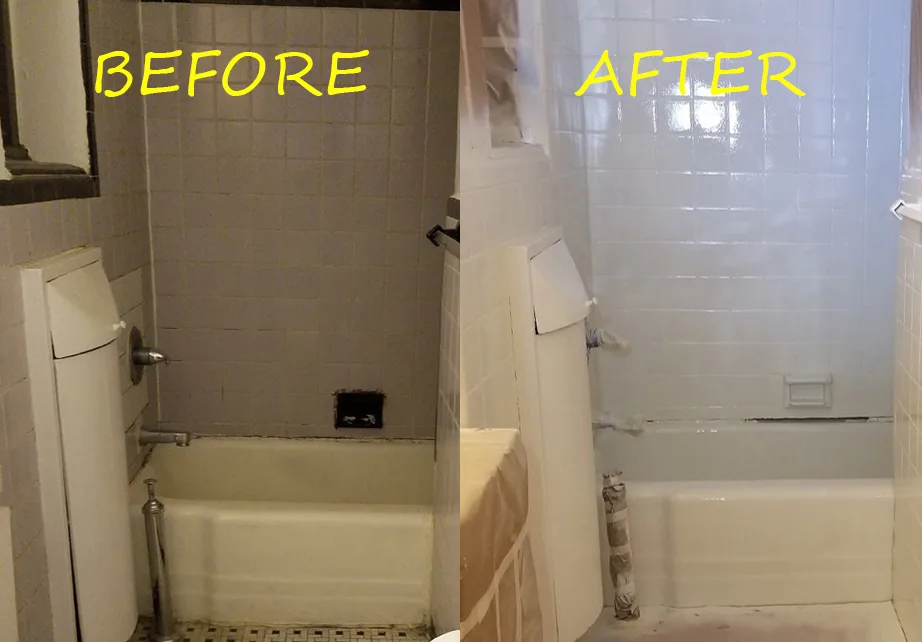 Stained shower floor