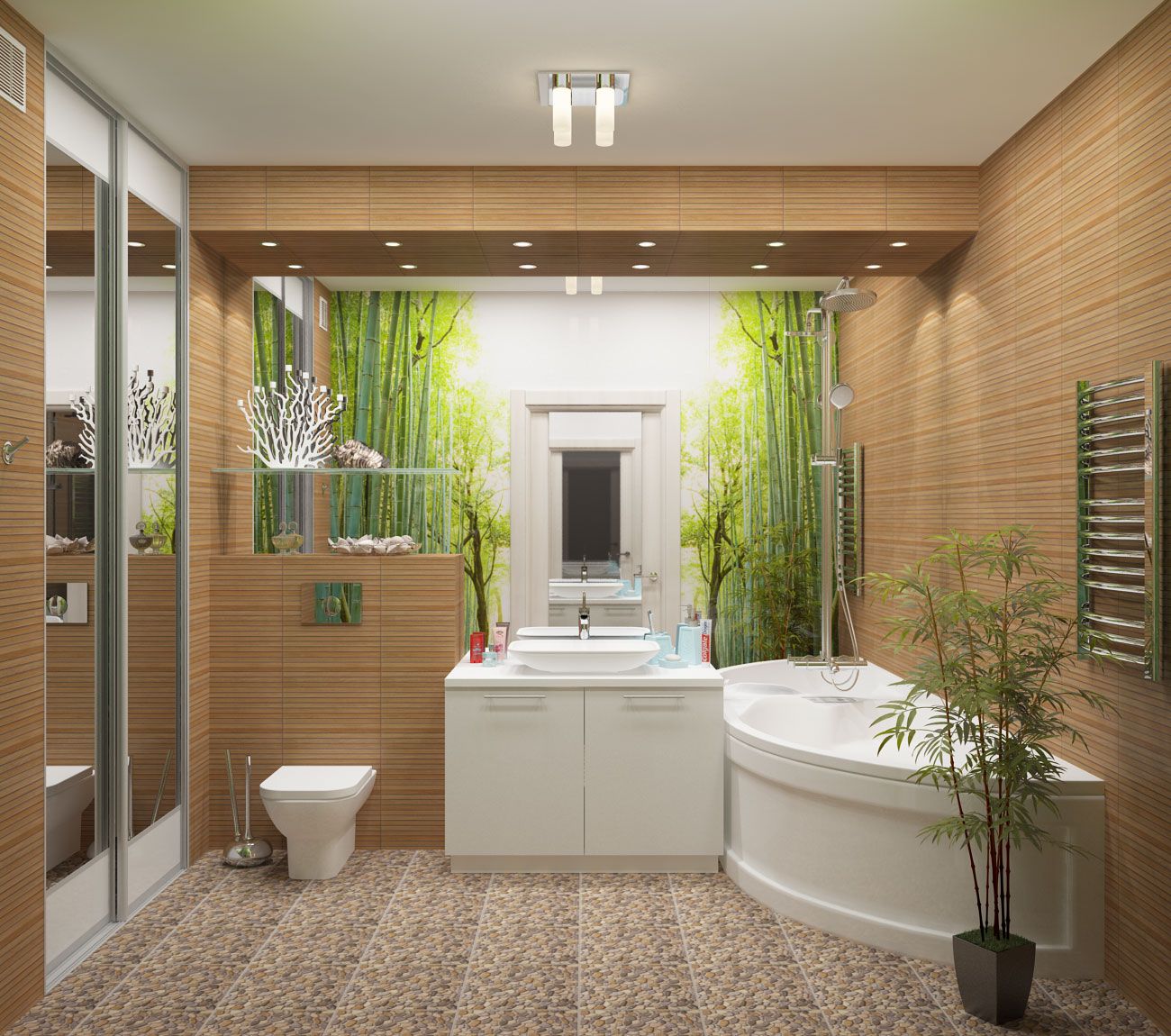 Implementing the eco-style into a washroom design: main trends