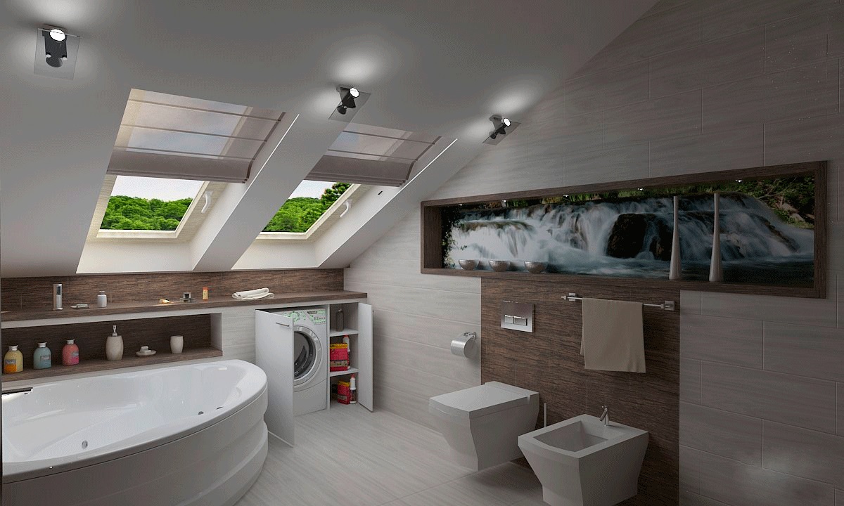 A loft bathroom: making the most relaxing place more contemporary